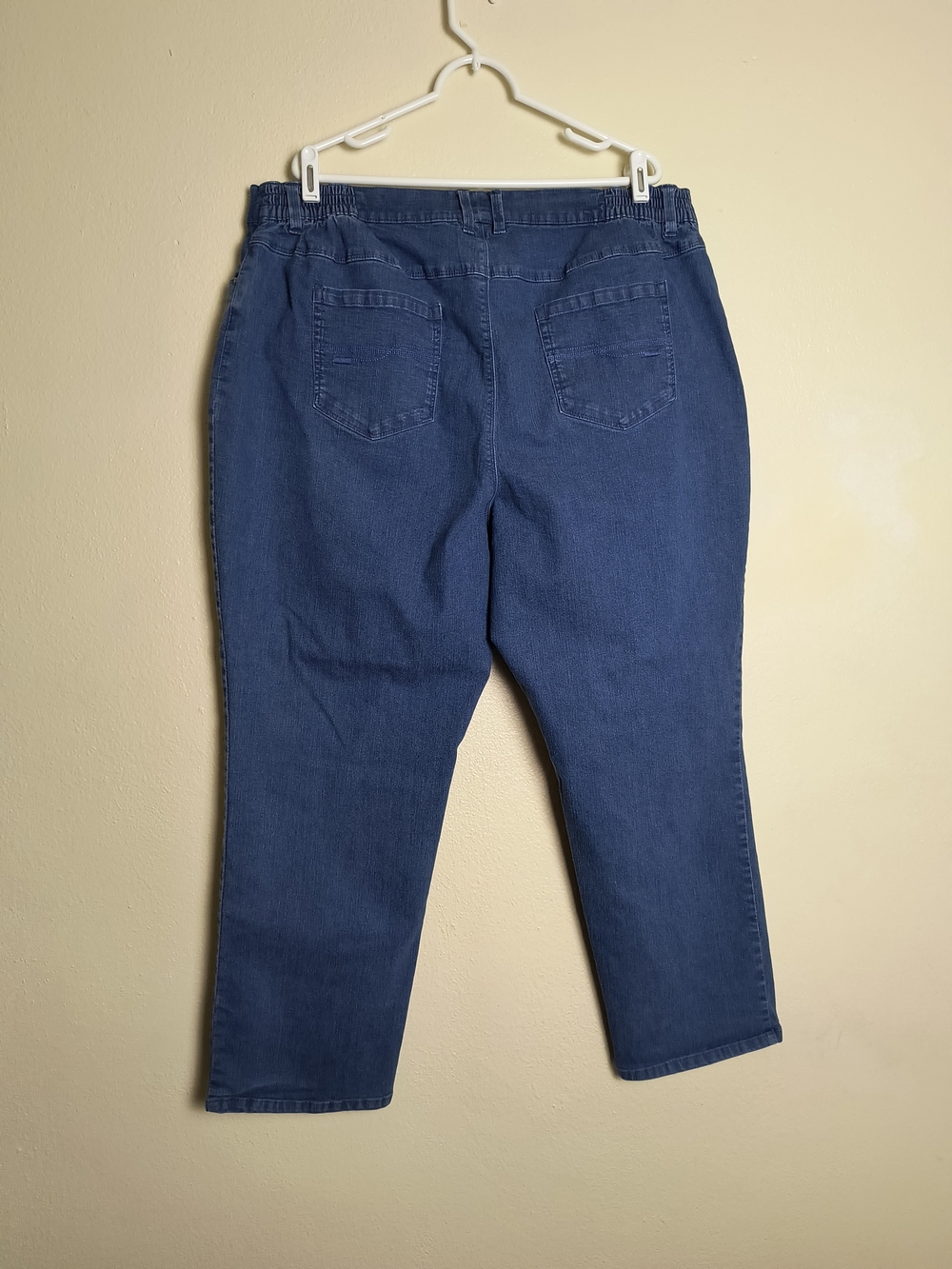Catherines Right Fit Curvy Blue Ankle-Length Stretch Jeans - Whiskering - Picture 3 of 6